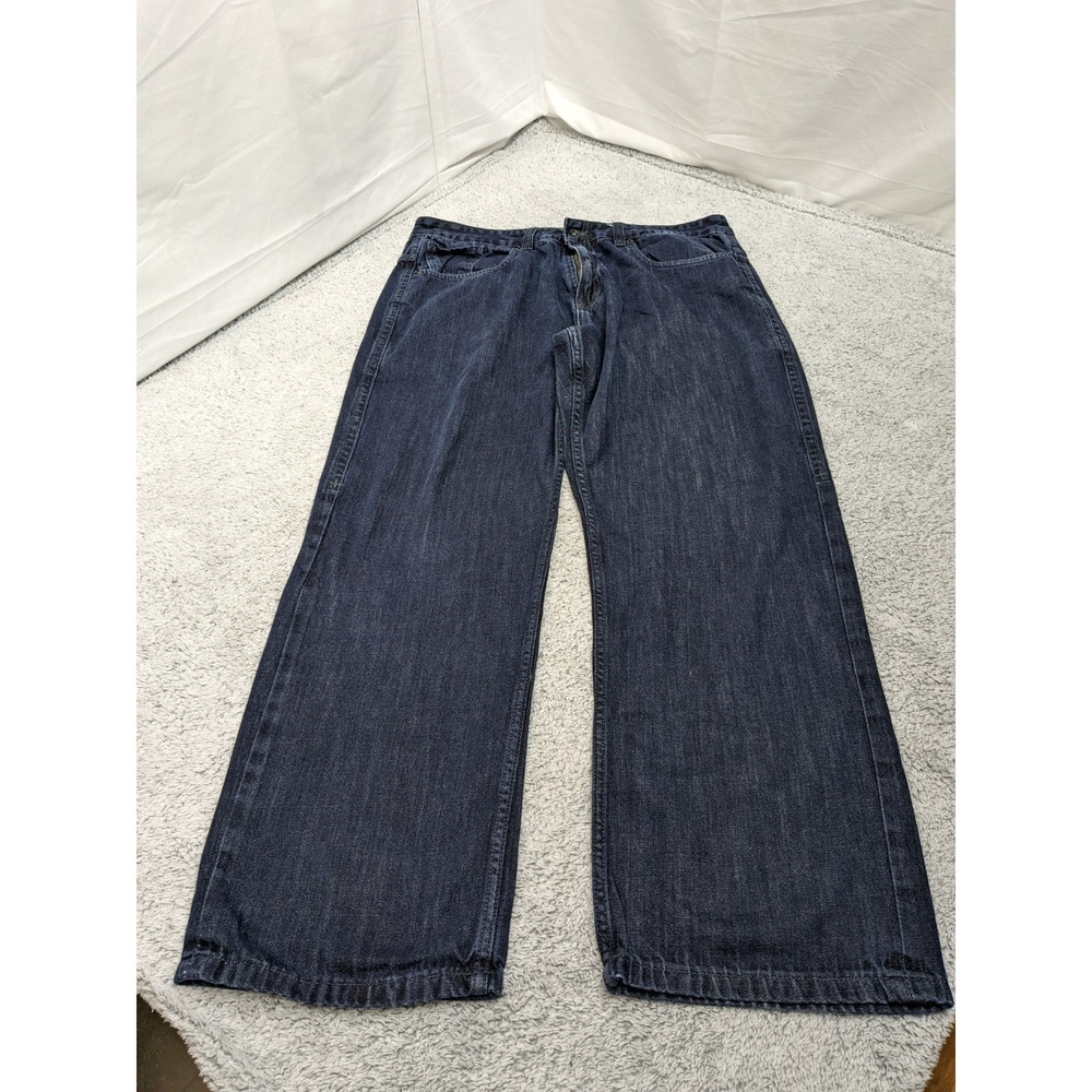 Rocawear Jeans Mens 38X31 Blue Denim Baggy Relaxed Dark‎ Wash Y2K Retro Hip-Hop